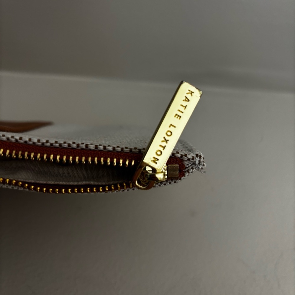 Katie Loxton Amalfi Canvas Pouch in cream and light brown - Picture 7 of 11